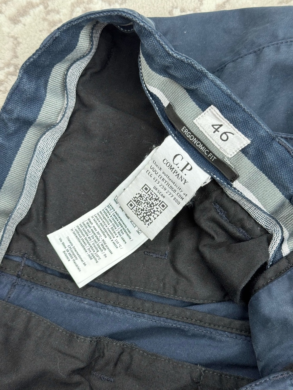 C.P. Company Navy Ergonomic Fit Utility Chinos with Jogger Cuff - Size 46 - Picture 8 of 9